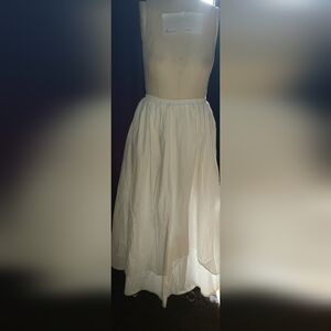 VRG GRL 100% Cotton White tiered maxi Full-Length Skirt - Classic Gathered Waist